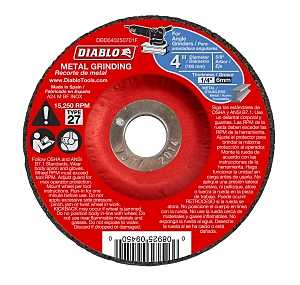 Diablo DBD040250701F Grinding Wheel, Applicable Materials: Cast Iron, Sheet Metal, Stainless Steel, 4 in Dia