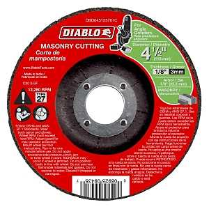 Diablo DBD045125701C Cut-Off Wheel, 4-1/2 in Dia, 1/8 in Thick, Aluminum Oxide Abrasive, 7/8 in Arbor