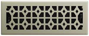 Imperial RG3464 Floor Register, 12 in W Duct Opening, 4 in H Duct Opening, Polystyrene, Satin Nickel