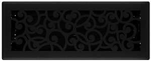 Imperial RG3460 Floor Register, 12 in W Duct Opening, 4 in H Duct Opening, Polystyrene, Black Iron