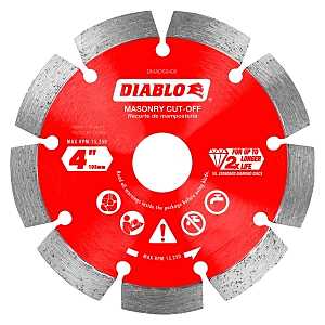 Diablo DMADS0400 Series Saw Blade, Cut-Off Disc Blade, 4 in Dia, Segmented Rim, 1/PK