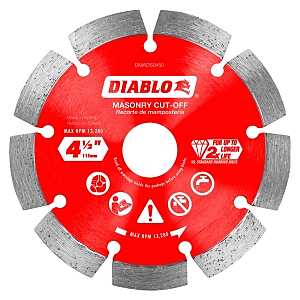 Diablo DMADS0450 Series Saw Blade, Cut-Off Disc Blade, 4-1/2 in Dia, Segmented Rim, 1/PK