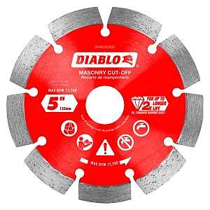 Diablo DMADS0500 Series Saw Blade, Cut-Off Disc Blade, 5 in Dia, Segmented Rim, 1/PK
