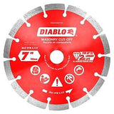 Diablo DMADS0700 Series Saw Blade, Cut-Off Disc Blade, 7 in Dia, Segmented Rim, 1/PK