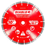 Diablo DMADS1000 Series Saw Blade, Cut-Off Disc Blade, 10 in Dia, Segmented Rim, 1/PK