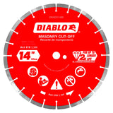 Diablo DMADS1400 Series Saw Blade, Cut-Off Disc Blade, 14 in Dia, Segmented Rim, 1/PK
