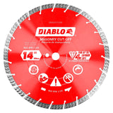Diablo DMADST1400 Series Saw Blade, Turbo Cut-Off Disc Blade, 14 in Dia, Segmented Rim, 1/PK