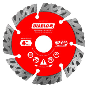 Diablo DMADST0400 Series Saw Blade, Turbo Cut-Off Disc Blade, 4 in Dia, Segmented Rim, 1/PK