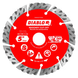 Diablo DMADST0500 Series Saw Blade, Turbo Cut-Off Disc Blade, 5 in Dia, Segmented Rim, 1/PK