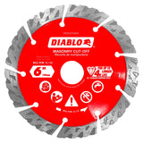 Diablo DMADST0600 Series Saw Blade, Turbo Cut-Off Disc Blade, 6 in Dia, Segmented Rim, 1/PK