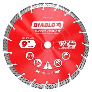 Diablo DMADST0900 Series Saw Blade, Turbo Cut-Off Disc Blade, 9 in Dia, Segmented Rim, 1/PK