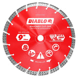 Diablo DMADST0900 Series Saw Blade, Turbo Cut-Off Disc Blade, 9 in Dia, Segmented Rim, 1/PK