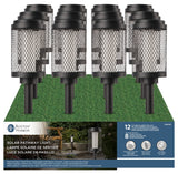 Boston Harbor 27098 Solar Pathway Light, Nickel-Metal Hydride Battery, AA Battery, 12-Lamp, LED Lamp, Black, Pack of 12