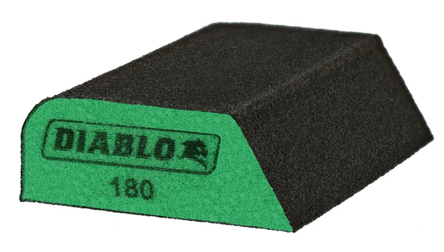 Diablo DFBCOMBUFN01G Dual Edge Sanding Block, 4 in L, 2-1/2 in W, 180 Grit, Ultra Fine, Aluminum Oxide Abrasive