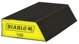 Diablo DFBLANGFIN04G Sanding Sponge, Black/Yellow, 5 in L, 3 in W, 100 Grit, Aluminum Oxide Abrasive, 4/PK