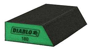 Diablo DFBLANGSFN01G Sanding Sponge, Black/Green, 5 in L, 3 in W, Ultra Fine, Aluminum Oxide Abrasive, 1/PK