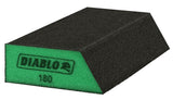 Diablo DFBLANGSFN04G Sanding Sponge, Black/Green, 5 in L, 3 in W, 180 Grit, Ultra Fine, 4/PK