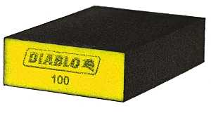 Diablo DFBLBLOFIN04G Sanding Sponge, Black/Yellow, 5 in L, 3 in W, Fine, Aluminum Oxide Abrasive, 4/PK