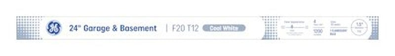 GE 80046 Light Bulb, 20 W, T12 Lamp, G13 Medium Lamp Base, 1200 Lumens, 4100 K Color Temp, 9000 hr Average Life, Pack of 6