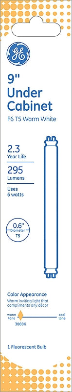 GE 81471 Light Bulb, 6 W, T5 Lamp, G5 Medium Bi-Pin Lamp Base, 295 Lumens, 3000 K Color Temp, Pack of 4