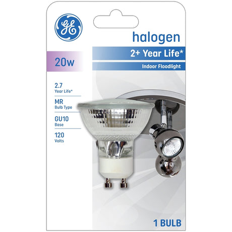 GE 84940 Bulb, 20 W, GU10 Lamp Base, MR16 Lamp, 80 Lumens, 2600 K Color Temp, 3000 hr Average Life, Pack of 3