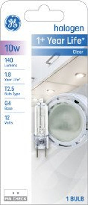 GE 85041 Halogen Bulb, 10 W, T3 Lamp, 140 Lumens