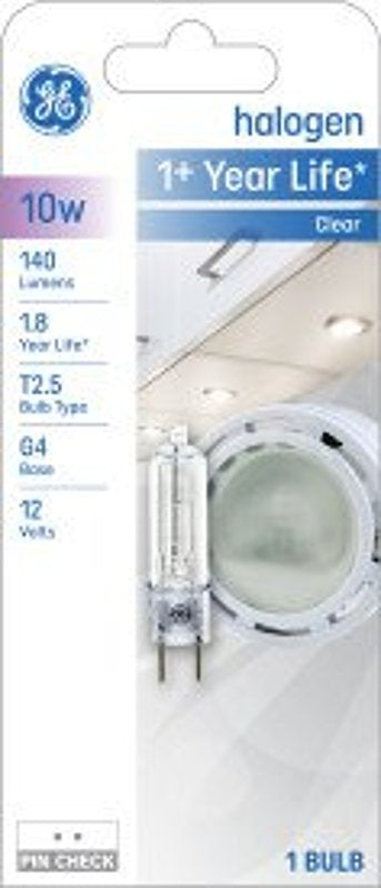 GE 85041 Halogen Bulb, 10 W, T3 Lamp, 140 Lumens