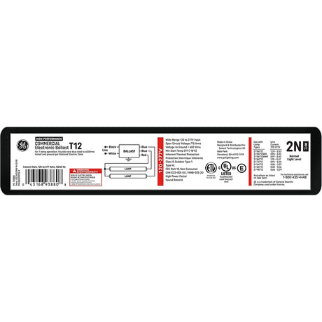 GE Industrial Solutions ProLine Series 93880 Electronic Ballast, 9.5 in L x 1.7 in W x 1.18 in H Dimensions, Parallel