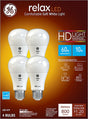 GE 96687 LED Bulb, General Purpose, 800 Lumens, 10 W, A19 Lamp, 60 W Equivalent, E26 Lamp Base, Dimmable, Soft White