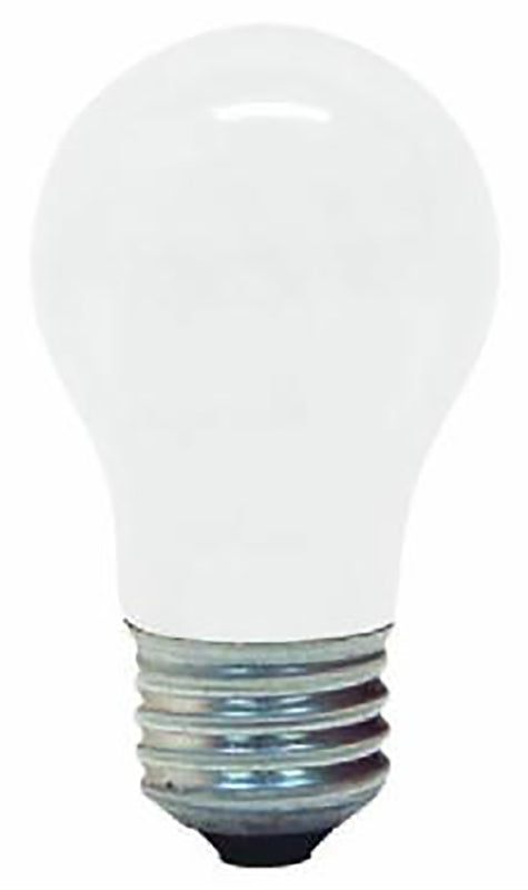 GE 97491 Standard Bulb, 15 W, A15 Lamp, E26 Medium Lamp Base, 100 Lumens, 2500 K Color Temp, White Light, Pack of 12