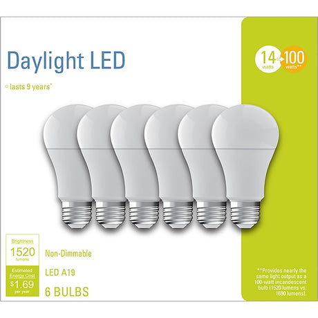 GE Industrial Solutions 93098310 LED Bulb, 1100 Lumens, 14 W, A21 Lamp, 100 W Equivalent, E26 Lamp Base