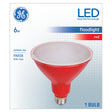 GE 93100880 Floodlight Bulb, Decorative, PAR38 Lamp, Medium (E26) Lamp Base, Non-Dimmable, Red