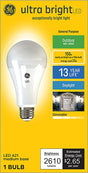 GE Ultra Bright 93129363 Light Bulb, A21 Lamp, 150 W Equivalent, Medium (E26) Lamp Base, Dimmable, Daylight