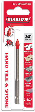 Diablo DMANSP1050 Drill Bit, 3/8 in Dia, 3-1/2 in OAL, Hex Shank