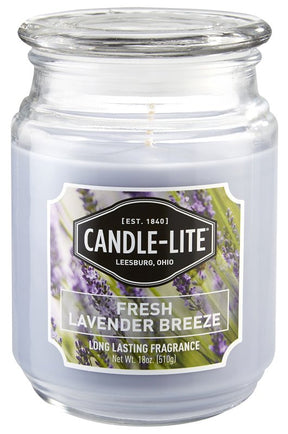 Candle-Lite 3297404 Scented Candle, 18 oz, Fresh Lavender Breeze, Pack of 4