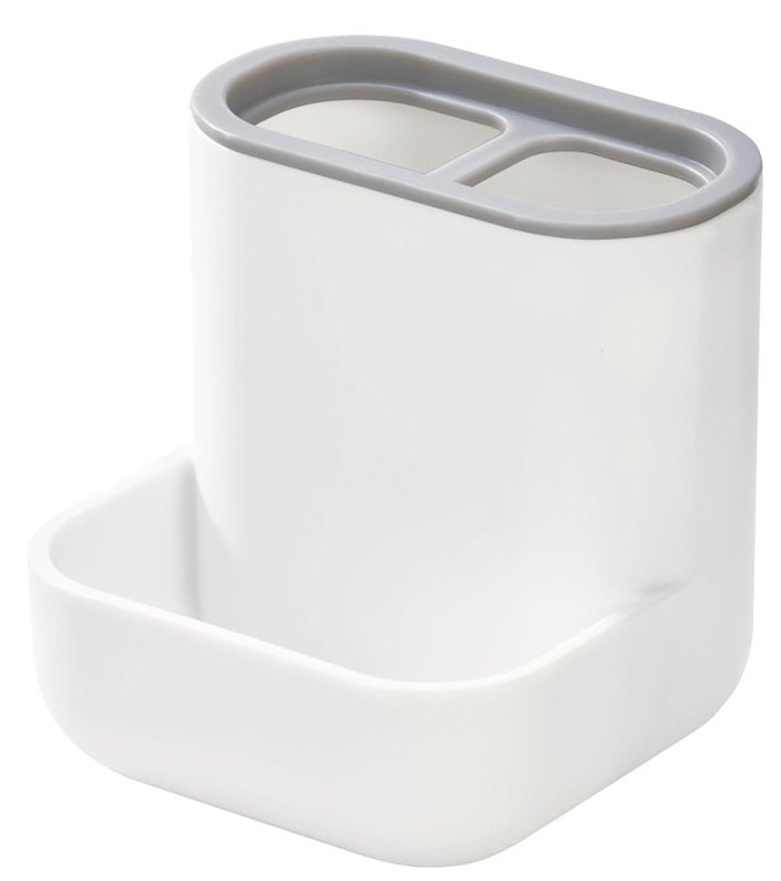 iDESIGN 28552 Toothbrush Holder, Plastic, Gray/White, Pack of 2