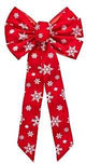 Holidaytrims 6083 Christmas Specialty Decoration, 1 in H, Snowflakes, Velvet, Red/White, Pack of 12