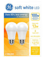 GE 93131322 LED Light Bulb, A19 Lamp, 100 W Equivalent, Medium Lamp Base, Non-Dimmable, Soft White/Warm White