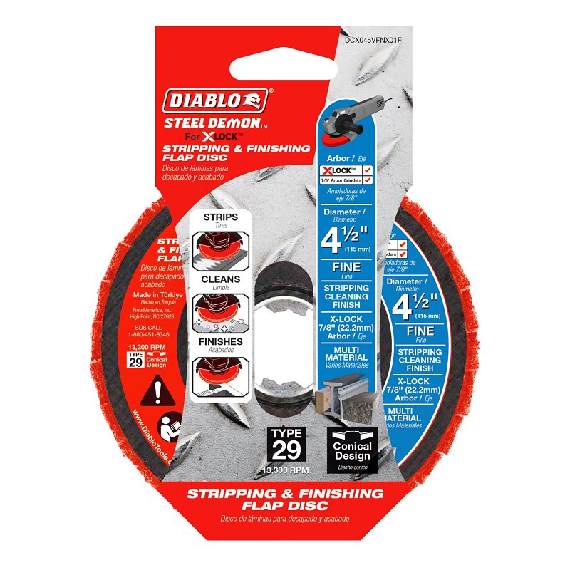 Diablo DCX045VFNX01F Angle Grinder, 4-1/2 in Dia, 7/8 in Arbor, Fine