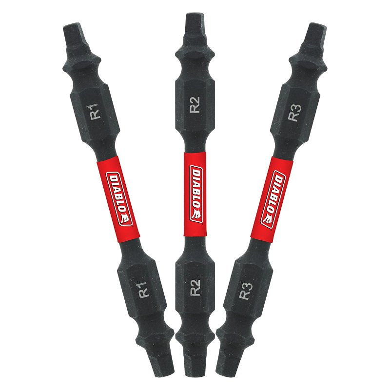 Diablo DDESQ225B Double Ended Drive Bit, #2 Drive, Square Drive, 2-1/2 in L