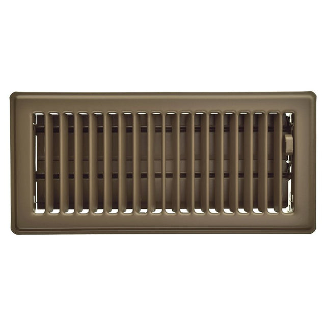 Imperial RG3656 Floor Register, 10 in W, Steel, Chocolate, Powder-Coated