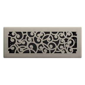 Imperial RG3361 Wonderland Design Decorative Floor Register, 12 in L, 4 in W, Steel, Brushed Nickel