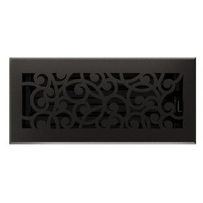 Imperial Wonderland Series RG3374 Decorative Floor Register, 4 in L, 10 in W, Steel, Matte Black