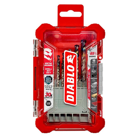 Diablo Metal Demon DMD-S15T Drill Bit Set, 15-Piece, Stainless Steel
