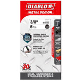 Diablo Metal Demon DMD38JP1 Drill Bit, 3/8 in Dia, 5.2 in OAL, Three-Flat Shank, Pack of 6