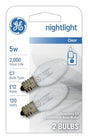 GE 27979 Night Light Bulb, 5 W, E12 Candelabra Lamp Base, C7 Lamp