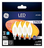 GE 92674 LED Bulb, Decorative, 300 Lumens, 4 W, CA Lamp, 40 W Equivalent, Dimmable, Soft White, 2700 K Color Temp