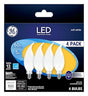GE 93129350 LED Light Bulb, Bent Tip, CA11 Lamp, 60 W Equivalent, E12 Candelabra Lamp Base, Dimmable, Frosted
