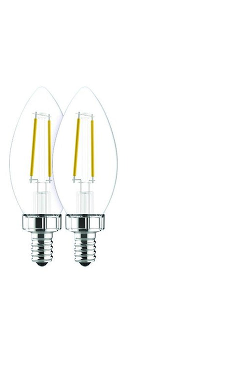 GE 31740 LED Bulb, Decorative, BC Lamp, 40 W Equivalent, E12 Lamp Base, Dimmable, Clear, Soft White Light