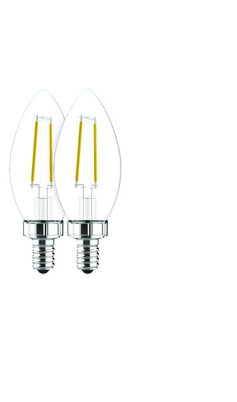 GE 31740 LED Bulb, Decorative, BC Lamp, 40 W Equivalent, E12 Lamp Base, Dimmable, Clear, Soft White Light